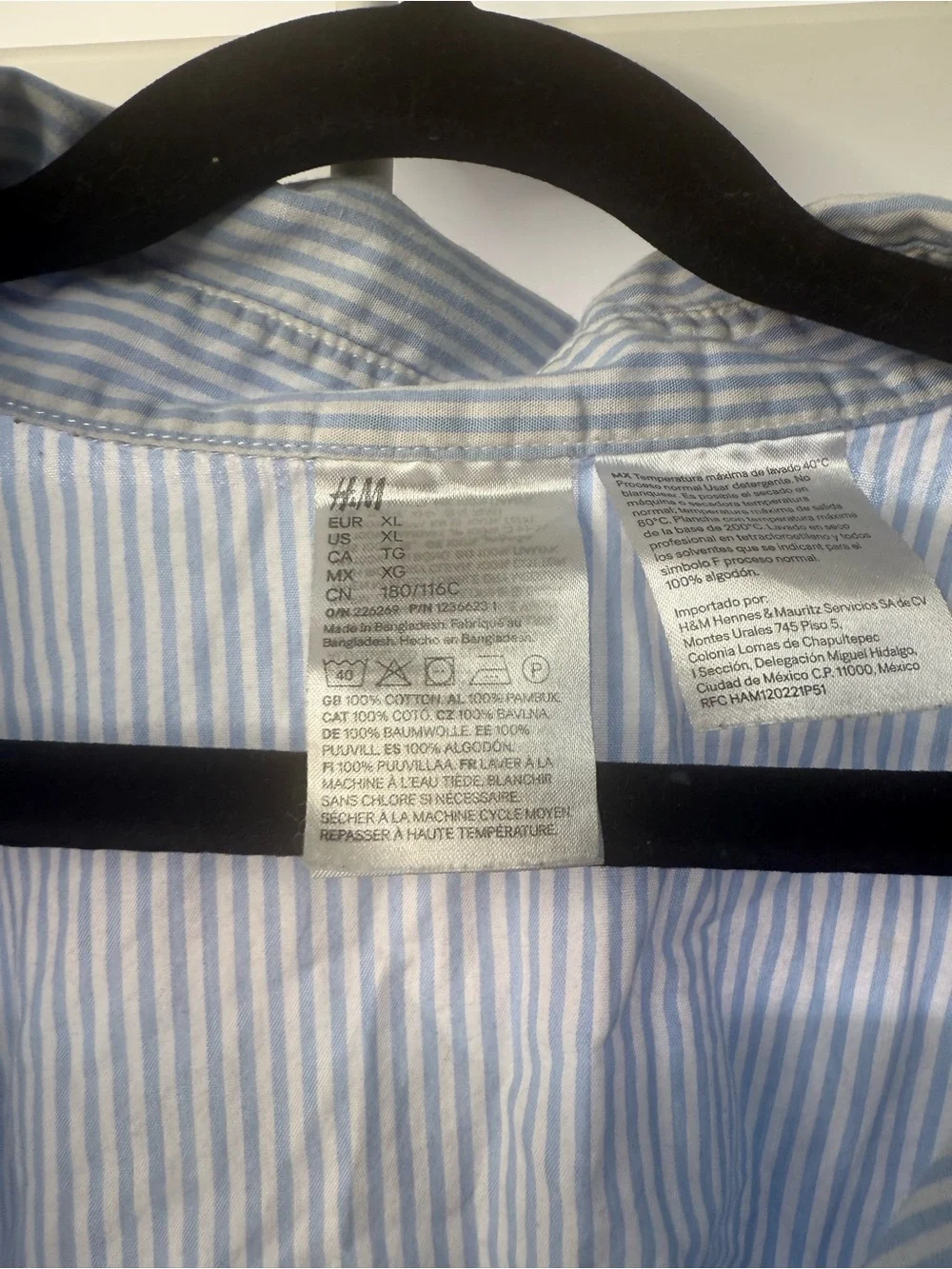 H&M Light Blue Pinstripe Button-Up Shirt - Picture 4 of 4